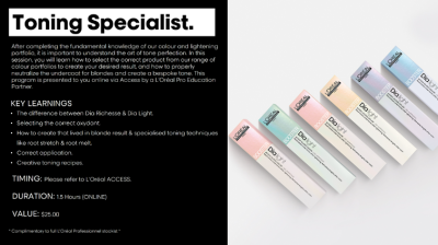 L'OREAL PROFESSIONNEL - TONING SPECIALIST, ONLINE @ ONLINE